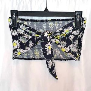 TopShop Floral Tie Front Tube Top Size 8